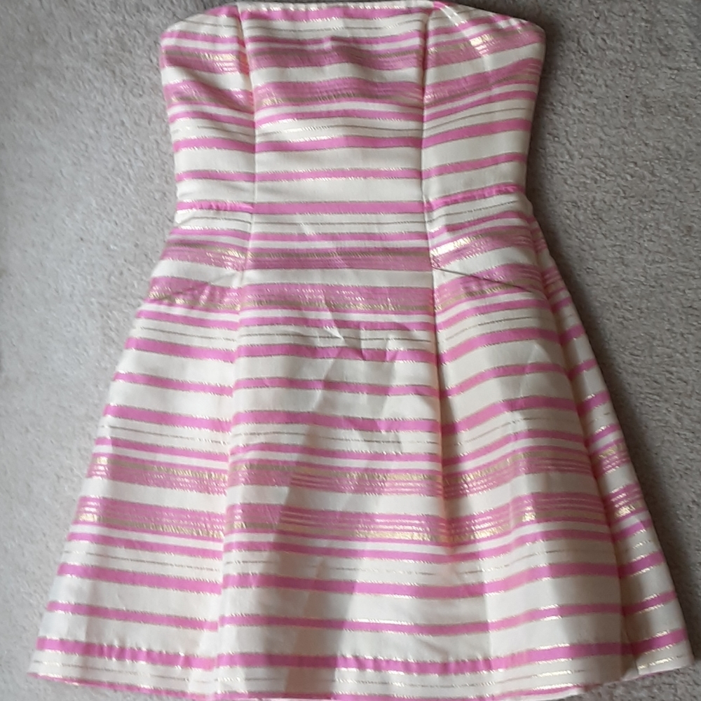 Gold and pink stripped Lilly Pulitzer dress